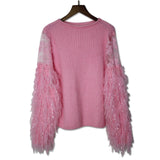 Patchwork Tassel Knitted Sweater