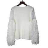 Patchwork Tassel Knitted Sweater