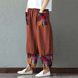 Women's Print Patchwork Trousers