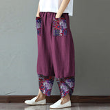 Women's Print Patchwork Trousers
