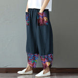 Women's Print Patchwork Trousers