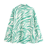 Fashion Printed Pockets Loose Blouses