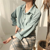 Spring Summer Solid Women Blouses