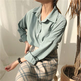 Spring Summer Solid Women Blouses