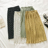 Chic Lace-up Polka Dot Skirt