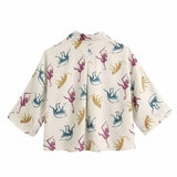 Monkeys Print Casual Smock Blouse