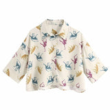 Monkeys Print Casual Smock Blouse