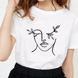minimalist abstract face print T-shirt