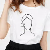 minimalist abstract face print T-shirt
