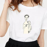 minimalist abstract face print T-shirt