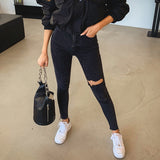 Tassel Ripped Holes Denim Pants