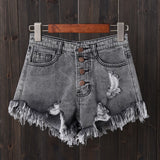 Women Sexy Tassel Hole Shorts