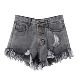 Women Sexy Tassel Hole Shorts