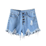 Women Sexy Tassel Hole Shorts