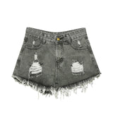 Women Sexy Tassel Hole Shorts