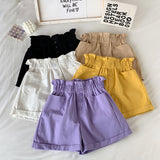 casual pocket button Curl shorts