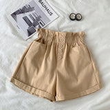 casual pocket button Curl shorts