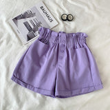 casual pocket button Curl shorts