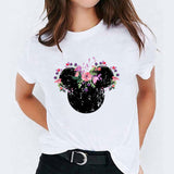 Graphic Print Flower Fashion T-shirt