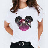Graphic Print Flower Fashion T-shirt