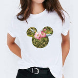 Graphic Print Flower Fashion T-shirt