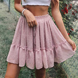 Women's Pleated Ruffle Dot Skirts