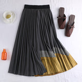 tall waist thin pleated skir