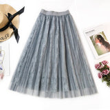 Spring Blue Pink Women Skirt