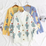 loose v-neck cardigan sweater