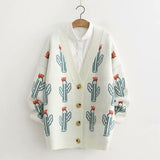 loose v-neck cardigan sweater